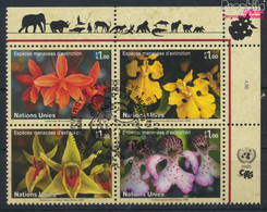 UNO - Genf 510-513 Viererblock (kompl.Ausg.) Gestempelt 2005 Orchideen (9808758 - Oblitérés