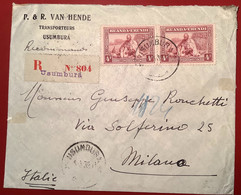 USUMBURA 1939 Rare Registered ! Cover RUANDA-URUNDI>Milano ITALY  (lettre Congo Belge - 1924-44: Brieven