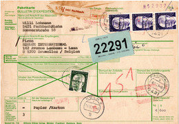 L34422 - Bund - 1971 - 3@2DM Heinemann MiF A Paketkte FACHBACH -> Belgien - Cartas & Documentos