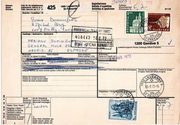 L34423 - Schweiz - 1972 - 5Fr Hl.Markus MiF A Paketkte LAUSANNE -> Spanien - Cartas & Documentos