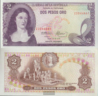 Colombia Pick-number: 413b (1976) Uncirculated 1976 2 Pesos Oro - Colombia