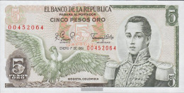 Colombia Pick-number: 406f (1981) Uncirculated 1981 5 Pesos Oro - Colombia