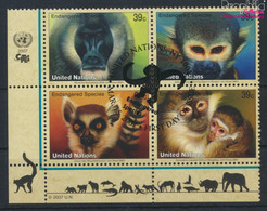UNO - New York 1045-1048 Viererblock (kompl.Ausg.) Gestempelt 2007 Primaten (9808488 - Gebraucht