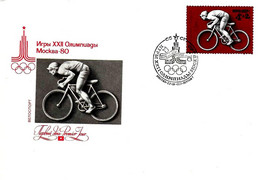 URSS - 1977 MOSCA Giochi Olimpici Olympic Games CYCLING Ciclismo Su Busta Fdc - 7956 - Ciclismo