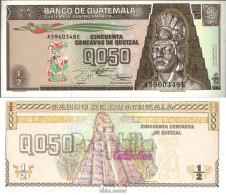 Guatemala Pick-Nr: 86b Bankfrisch 1994 1/2 Quetzal - Guatemala