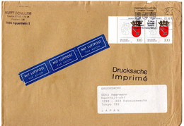 L34432 - Bund - 1992 - 2@100Pfg Bremen A LpDrucksBf LAHR -> Japan - Lettres & Documents