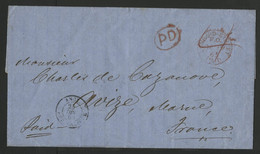 1865 ANGLETERRE Lettre En PORT PAYE Pour La France L'expéditeur Ayant Un Compte Avec La Poste Britannique (description) - Poststempel