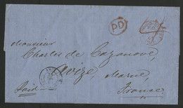 1865 ANGLETERRE Lettre En PORT PAYE Pour La France L'expéditeur Ayant Un Compte Avec La Poste Britannique (description) - Storia Postale