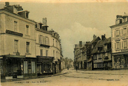 Cormeilles * La Rue De Malou * Chapellerie * Café Du Commerce * Cpa Toilée Colorisée - Cormeilles En Parisis