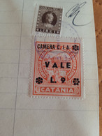 MARCA DA BOLLO CONSIGLIO PROVINCIALE DELLE CORPORAZIONI SOPRASTAMPATA CAMERA C.I.A. L.9- 1959 - Revenue Stamps