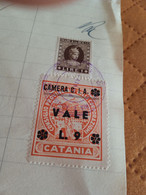 MARCA DA BOLLO CONSIGLIO PROVINCIALE DELLE CORPORAZIONI SOPRASTAMPATA CAMERA C.I.A. L.9- 1959 - Revenue Stamps