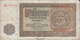 DDR Rosenbg: 342c, KN 6stellig, Ersatznote Gebraucht (III) 1948 5 Deutsche Mark - Autres & Non Classés