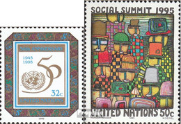 UNO - New York 679,680 (kompl.Ausg.) Postfrisch 1995 Jubiläum, Hundertwasser - Unused Stamps