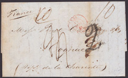 "Liverpool", Tax. Brief Nach Frankreich, 1841, Div. Stempel - ...-1840 Préphilatélie