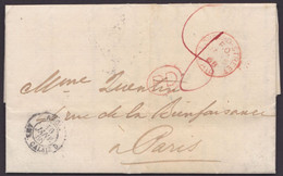 "Lombard Street", Tax. Brief, 1868 Nach Paris, Ankunft - ...-1840 Préphilatélie