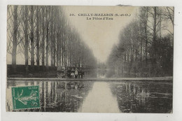 Chilly-Mazarin (91) : Le Banc Sur La Pièce D'eau En 1915 (animé) PF - Chilly Mazarin