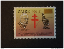 Congo Zaire 1990 Dr Koch TBC Surcharge Nouvelle Valeur Opdruk Yv 1286 COB 1366 O - Gebruikt