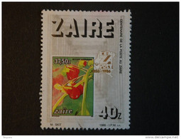 Congo Zaire 1986 Eeuwfeest Centenaire Post  Cenzapost Timbres Sur Timbres Bloem Fleure Yv 1234 COB 1311 O - Usados