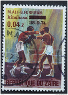 Congo Zaire 1974 Match De Boxe Boksmatch Ali-Foreman Date Rectifiée Par Surcharge  Yv 849 O - Oblitérés