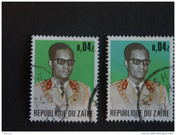 Congo Zaire 1973 General Generaal Mobutu 2X Different Couleur Yv 826 COB 829 O - Oblitérés