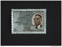 Congo Republique Republiek 1961 Ann. Indépendance Onafhankelijkheid Président Kasavubu COB Yv 438 O - Gebruikt