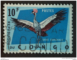 Congo Republique 1963 Oiseaux Vogels Grue Couronnée Kraanvogel Yv 493 O - Oblitérés