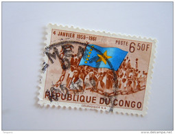 Congo Republiek République 1961 Anniversaire Indépendance 417 O - Gebraucht