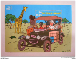 België Belgique 2001 Kuifje In Afrika Tintin Au Congo Hergé 3049 Bloc BL93 Yv 88 MNH ** - Bloques 1962-....