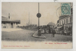 Poissy (78) : L'arrivée D'un Train Prise De La Place De La Gare En 1910 (animé) PF - Poissy