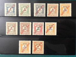 MACAU 1911 POSTAGE DUE STAMPS SHORT SET WITH EXTRA 2 STAMPS, UM MINT, HINGE OR NO GUM - Timbres-taxe