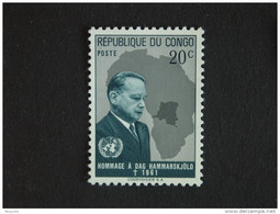 Congo Republique Republiek 1962 Dag Hammarskjold COB Yv 455 MNH ** - Nuovi