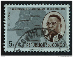 Congo Republique 1961 Ann. Indépendance Onafhankelijkheid Président Kasavubu Yv 438 O - Oblitérés