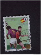 Congo Zaire 1990 Espagna '82 Football Voetbal Surcharge Nouvelle Valeur Opdruk Yv 1283 COB 1363 O - Used Stamps