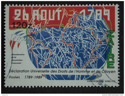 Congo Zaire 1990 Bicentenaire De La Révolution Française 200 Verjaring Franse Revolutie Yv 1254 COB 1334 O - Used Stamps