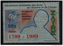 Congo Zaire 1990 Bicentenaire De La Révolution Française 200 Verjaring Franse Revolutie Yv 1252 COB 1332 O - Usados