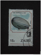 Congo Zaire 1984 Luchtballon Ascensions Dans L'atmosphère Zeppelin LZ  Yv 1179 COB 1250 O - Usati