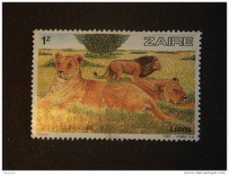 Congo Zaire 1982 Parc De Virunga Lions Leeuwen Yv 1098 COB 1157 O - Used Stamps