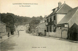 La Rivière Thibouville * La Rue Principale Du Village * Garage Automobile - Autres & Non Classés