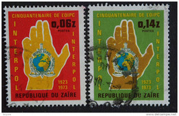 Congo Zaire 1973 50e Anniversaire Verjaardag Interpol Yv 835-836 O - Gebruikt