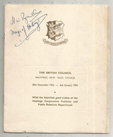 Publicité , The British Council , Hastings New Year Course ,1953 , 17 Pages , HASTINGS AND ST. LEONARDS, Frais Fr 3.35 E - Advertising