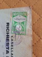 MARCA DA BOLLO  MUNICIPIO CALTAGIRONE LIRE 5 - 1948 - Revenue Stamps