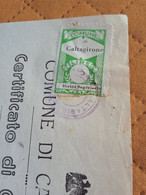 MARCA DA BOLLO  MUNICIPIO CALTAGIRONE LIRE 5 - 1948 - Fiscales