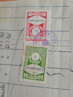 MARCA DA BOLLO  MUNICIPIO CALTAGIRONE LIRE 5 + 10 - 1948 - Revenue Stamps