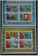 Zaire 1979 Expedition Sur Le Zaire Animaux Dieren Folklore  2 Feuillets BL30A/B Yv BF 8 + 9 O - Gebruikt
