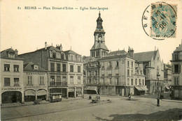 Reims * La Place Drouet D'erlon * église St Jacques * Restaurant AU COMPTOIR DU BON RHUM - Reims