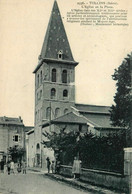 Tullins * L'église Et La Place Du Village * Rue - Tullins