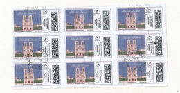 MON TIMBRE EN LIGNE BLOC DE 9 OBLITERE THEME NOTRE DAME DE  PARIS - Druckbare Briefmarken (Montimbrenligne)