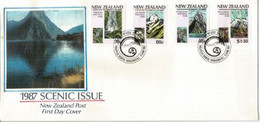 Parcs Nationaux De Nouvelle-Zélande . Yv.960/63.  FDC 1987 - Brieven En Documenten