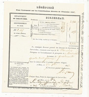 Récépissé Pour Versement Sur Les Contributions Directes , BLOIS , 1842 , Frais Fr 1.75 E - Unclassified