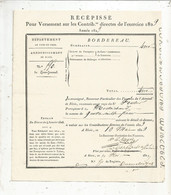 Récépissé , Pour Versement Sur Les Contributions Directes , BLOIS , 1829 , Frais Fr 1.75 E - Non Classés